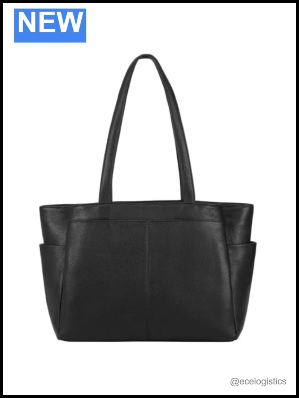 Genuine Leather Tote Bag for Women Work Bag with Side Pockets
